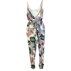 Charme U tropical print pants jumpsuit | size M
